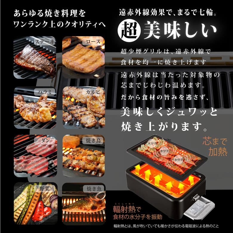 【新品未使用　即日発送】GLAMP.超少煙グリル ブラック