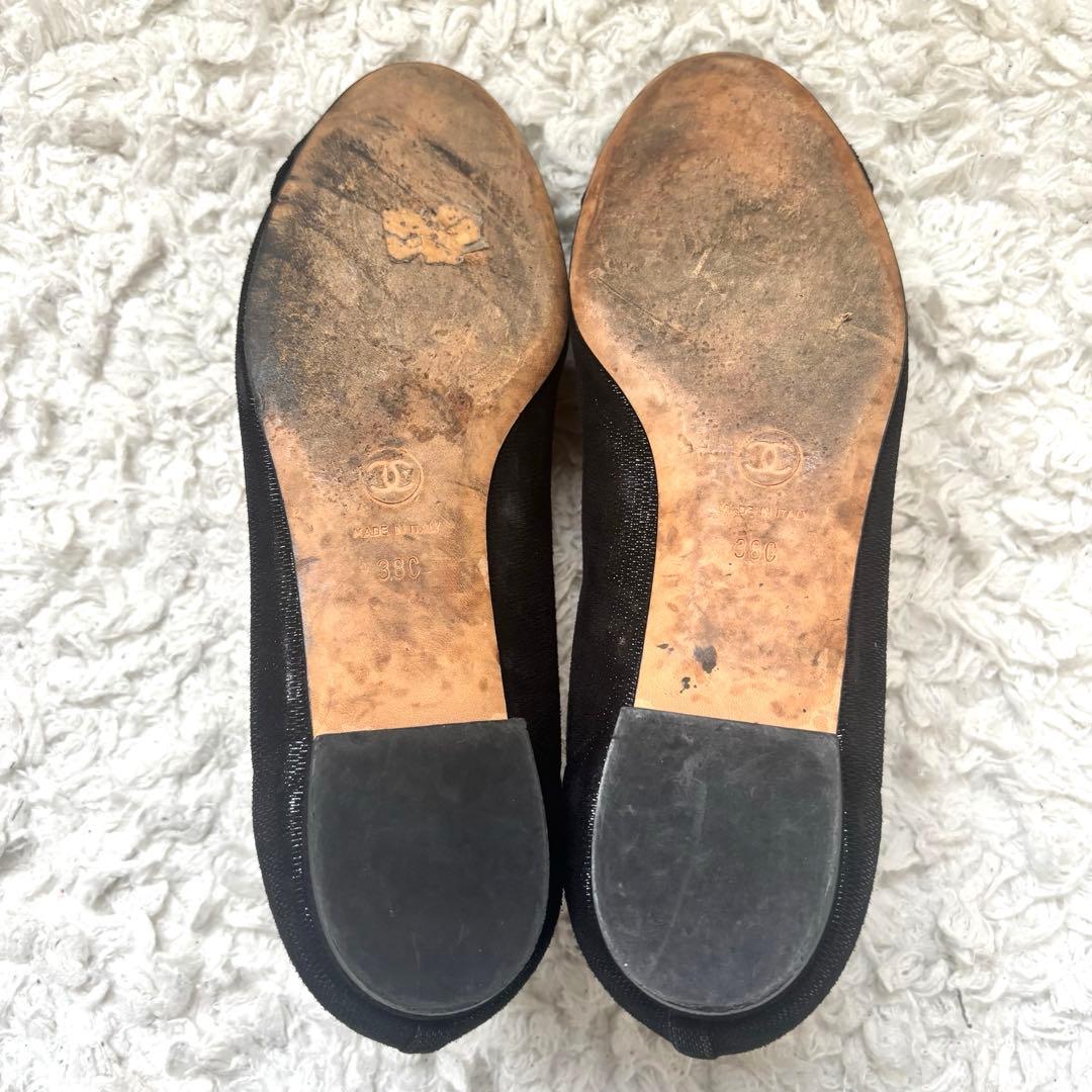 CHANEL バレエシューズ フラットシューズ ココマークブラック パンプス