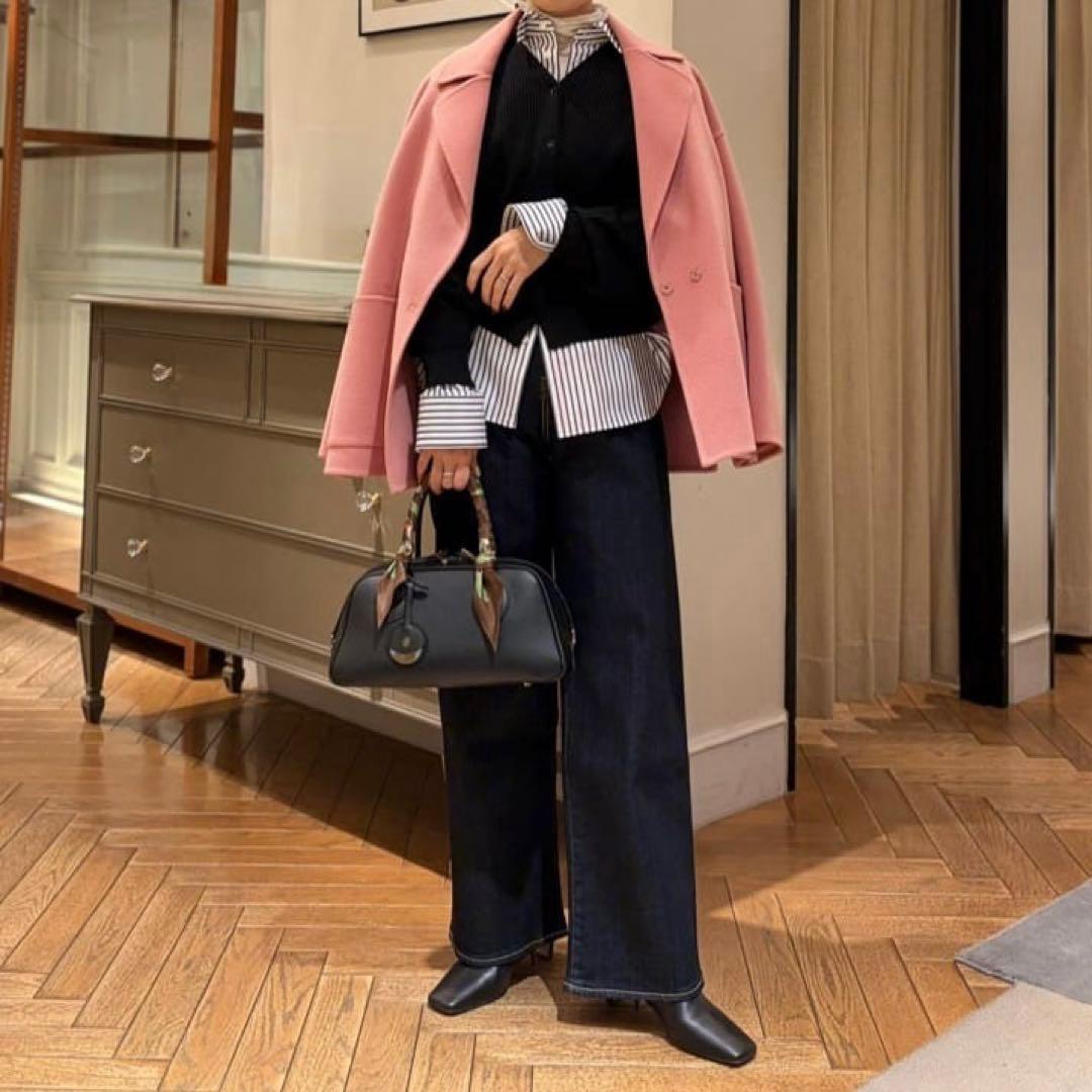 ボールジィ プレミアムウールリバーオープンカラーショートコート 34 ピンク