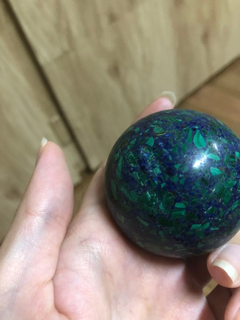 アズロマラカイト？　スフィア丸玉　約5センチ【匿名配送】