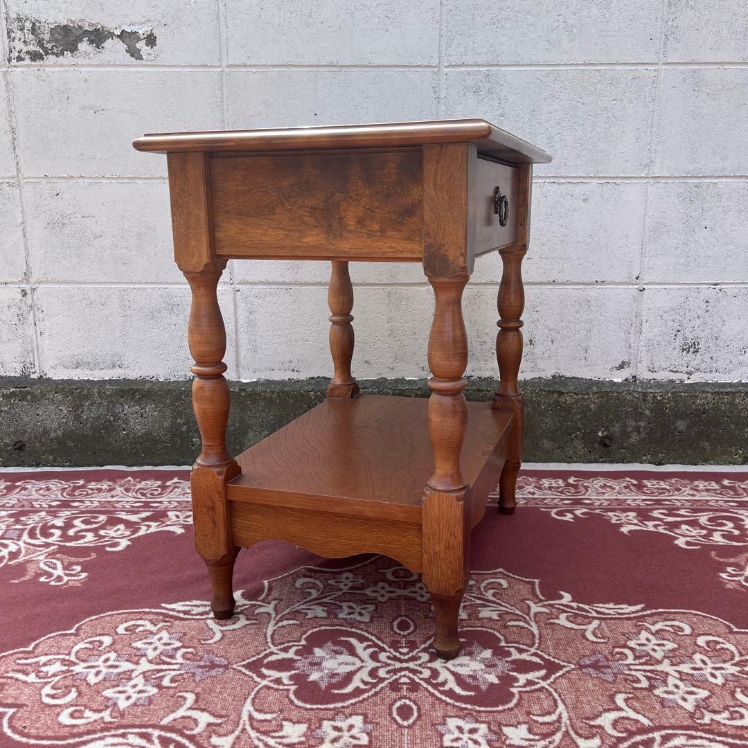 古家具ビンテージ品◾️引き出し付き 飾り棚 ディスプレイ棚 電話台 木製家具