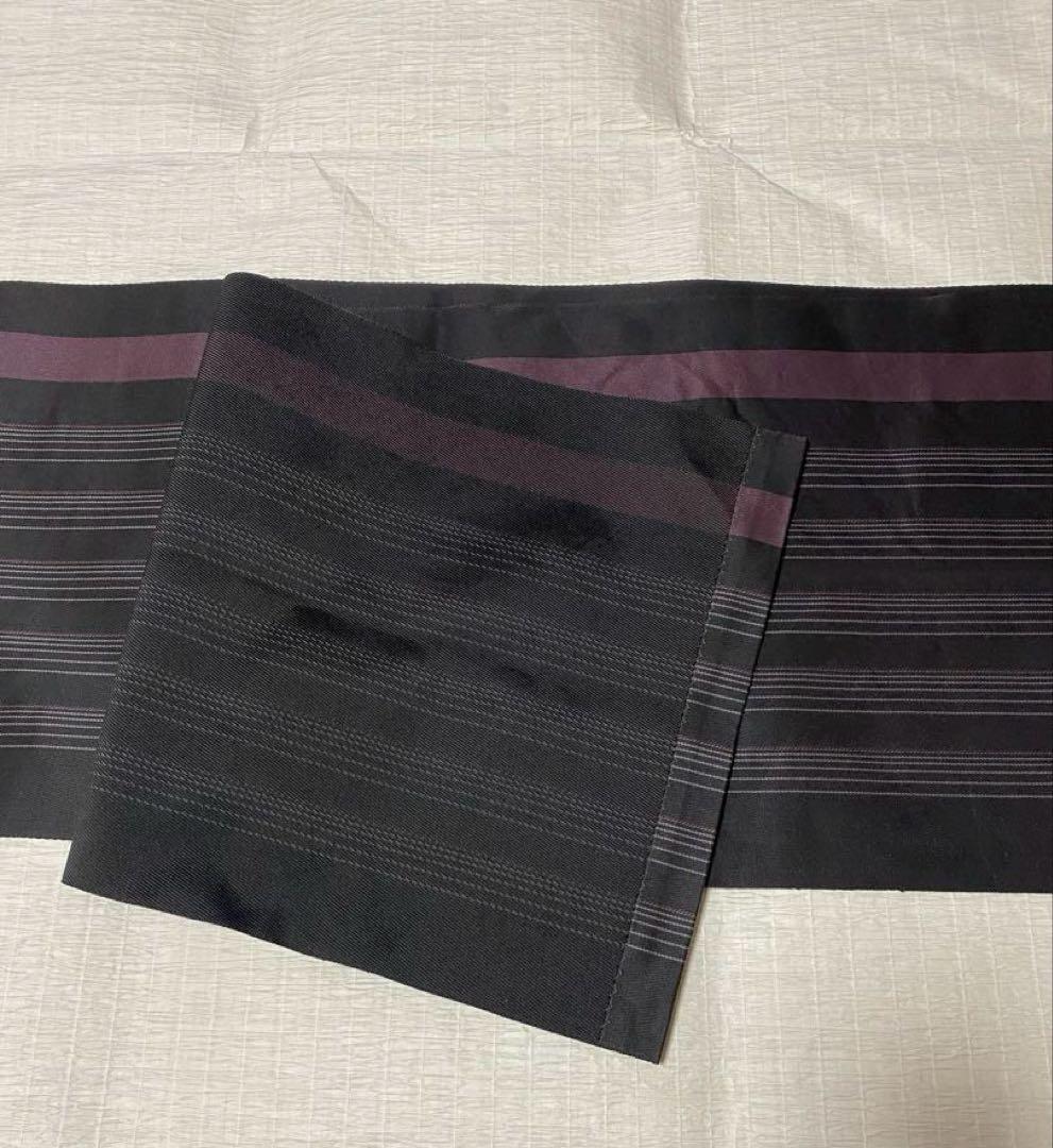 八寸名古屋帯 縞　藤柄　本場筑前博多織　西村織物