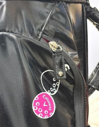 松田幸司/　Callaway 高級エナメルキャディバッグ ブラック・ピンク