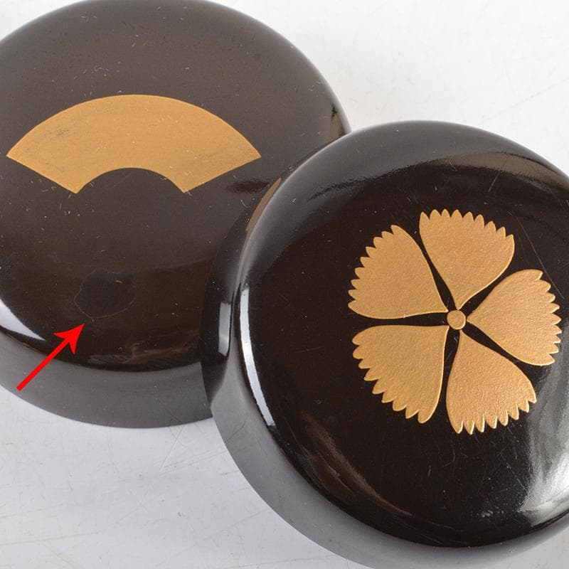 茶道具　黒漆　金蒔絵　扇文　撫子文　棗　一双　時代箱付　C　R6051