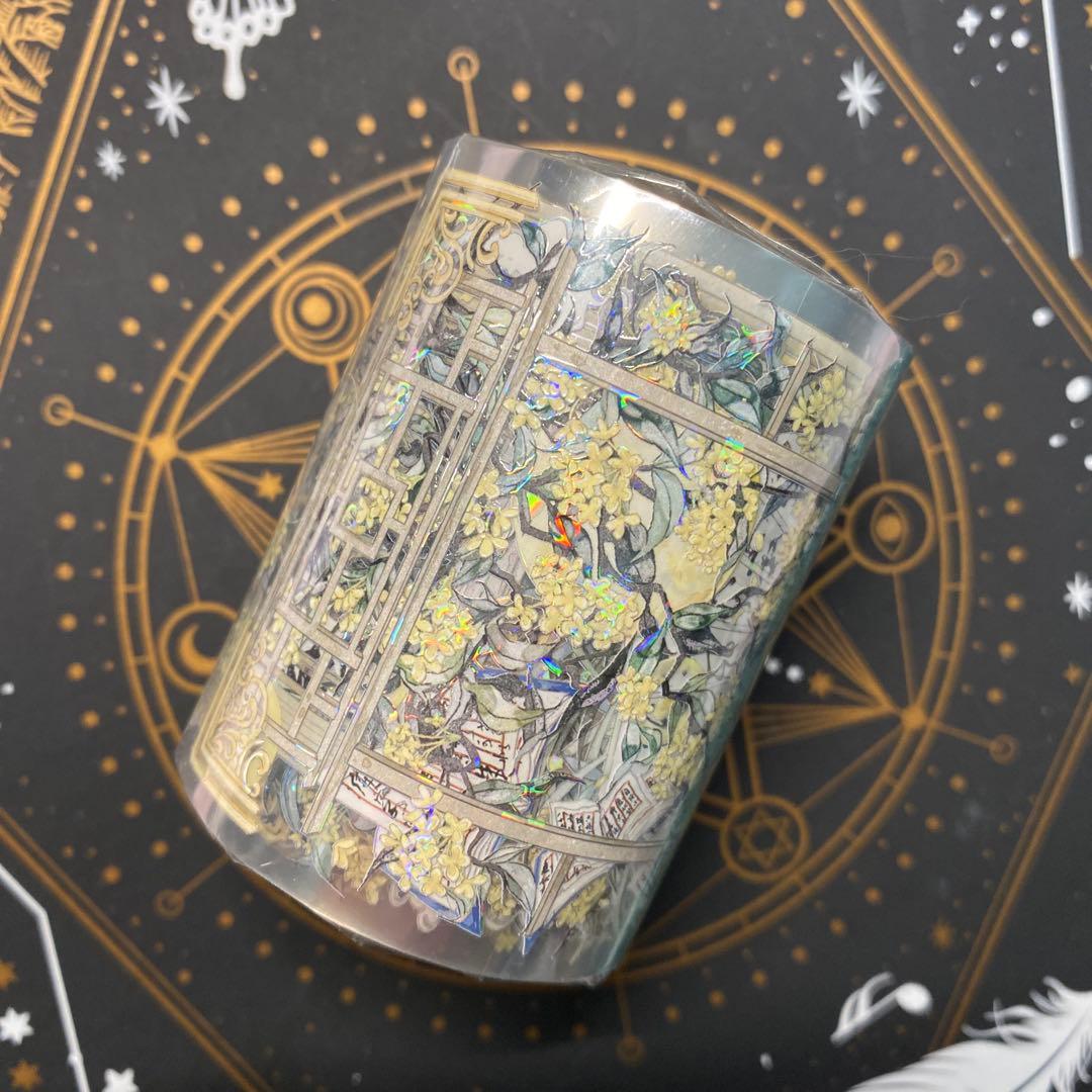 【D1】海外　10m巻　貝殻光/ホログラムマスキングテープ　装飾系/人物系/背景