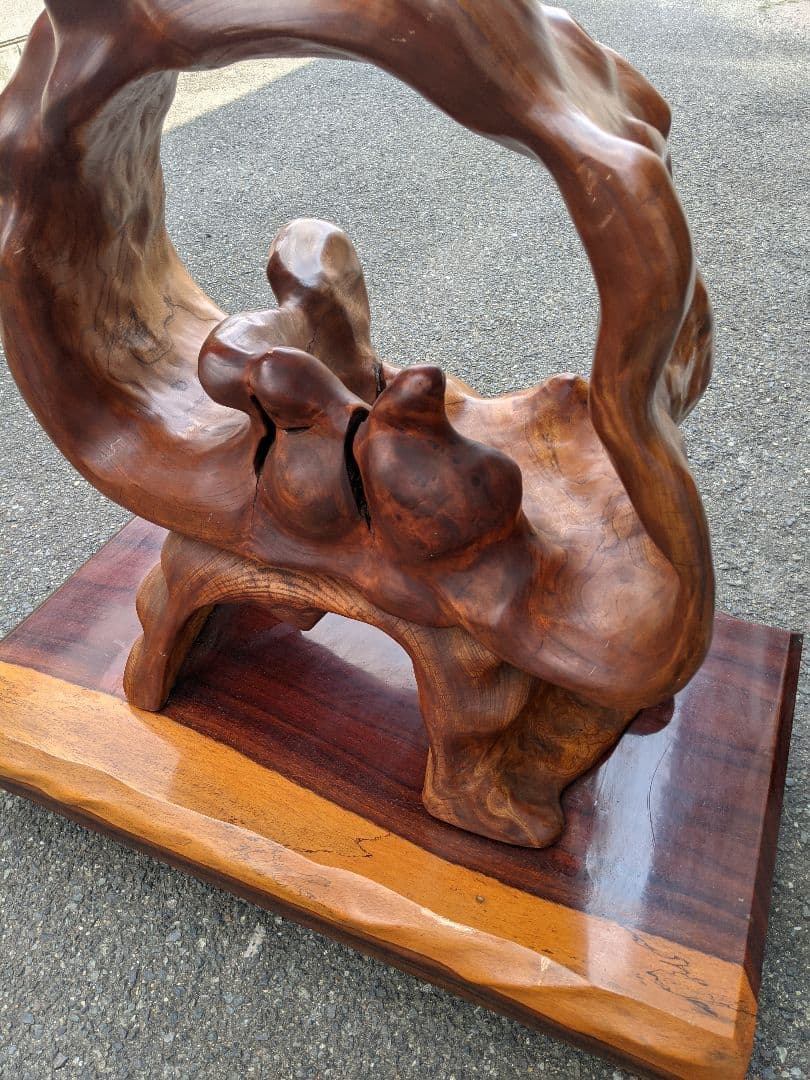 天然木飾り棚　 オブジェ 置物 衝立 アンティーク