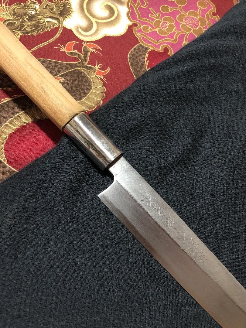 【研ぎ済み】青鋼・手打ち　堺丁福　柳刃包丁　刺身包丁　和包丁　ナイフ　料理　釣り