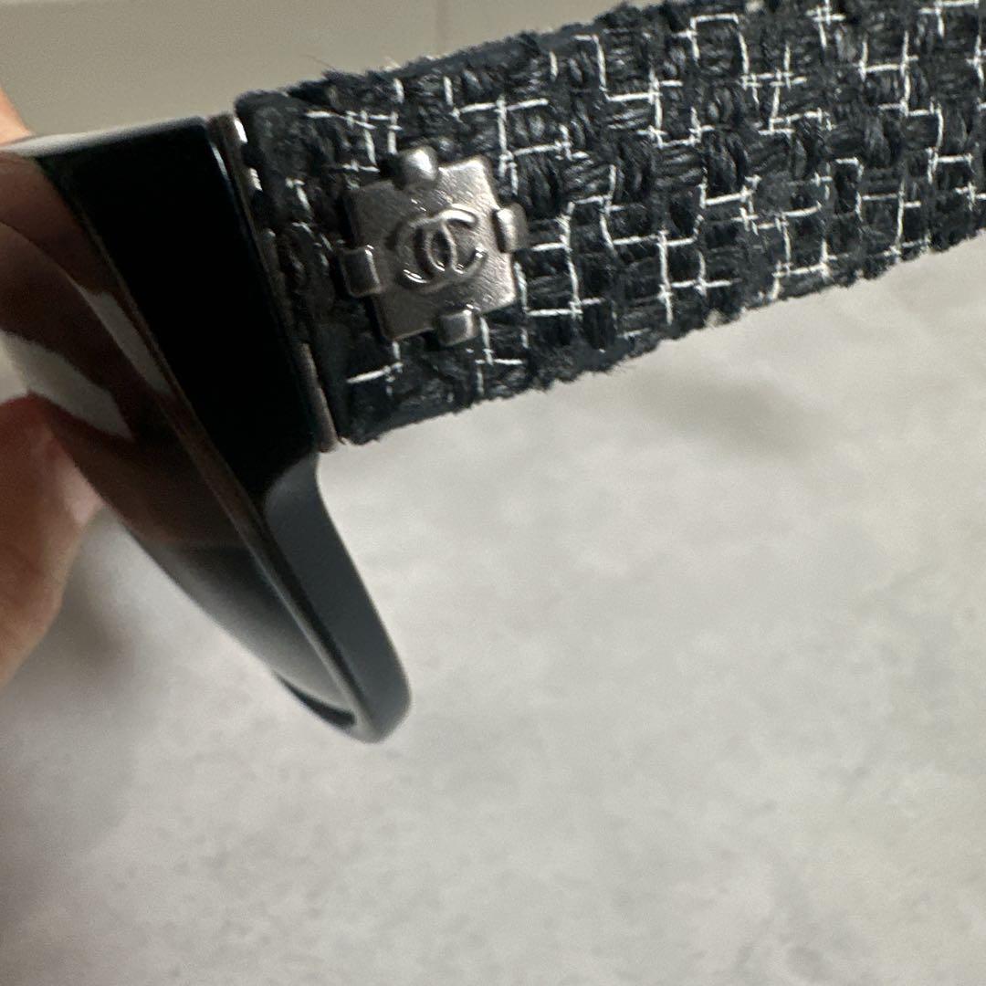 CHANEL シャネル ツイード サングラス ココマーク ロゴ金具 ケース付き