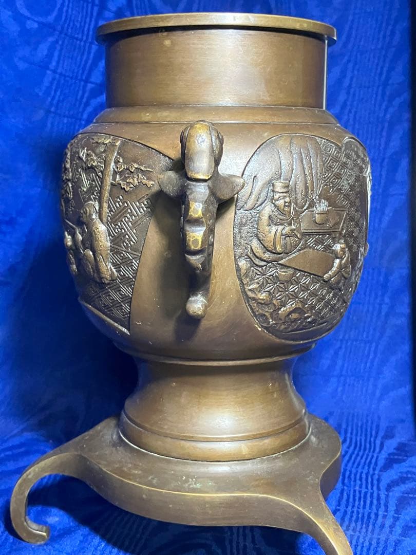 花瓶　花器　真鍮　骨董品　時代物
