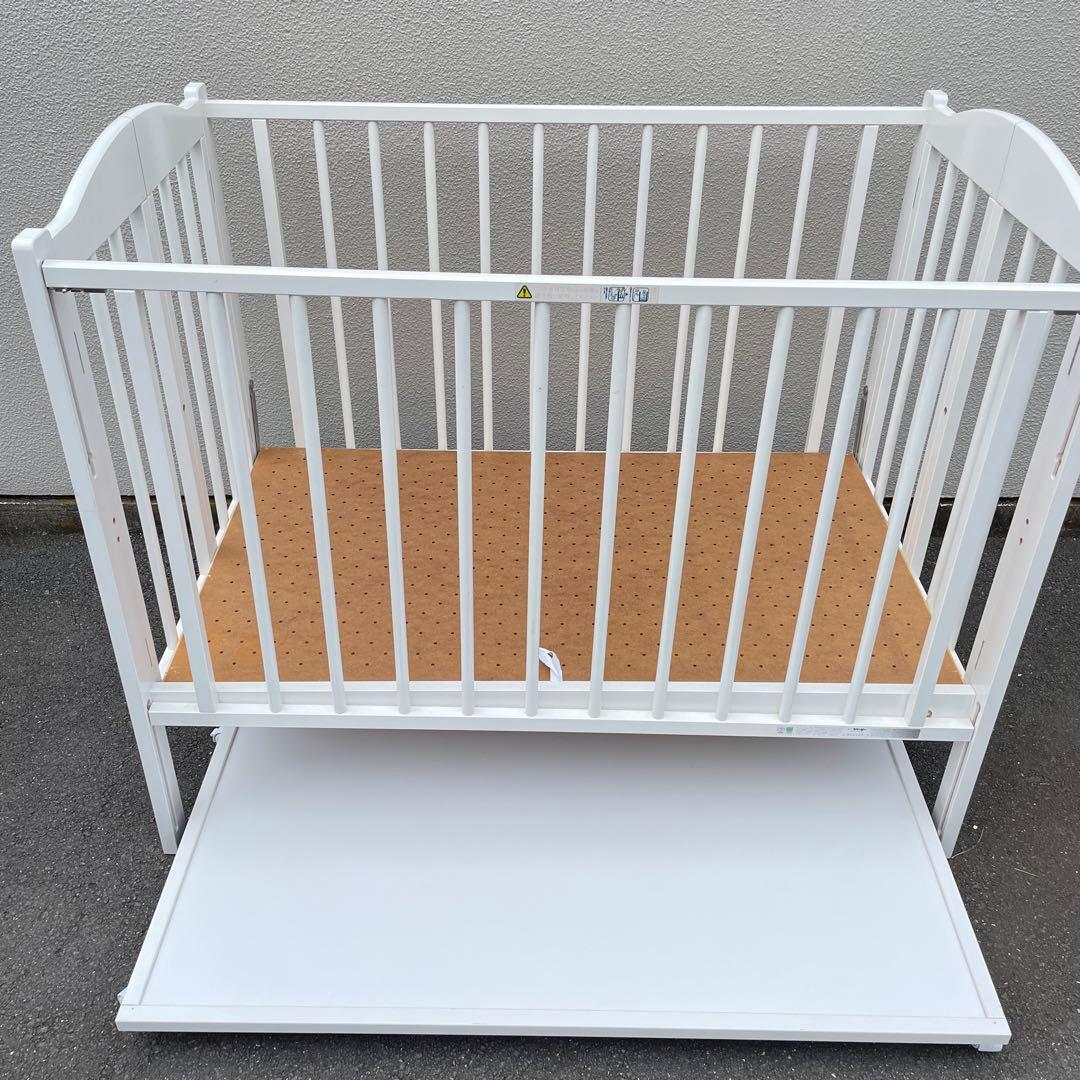 【美品・送料込】ワンタッチハイベッド パル 石崎家具 日本製 ベビーベッド