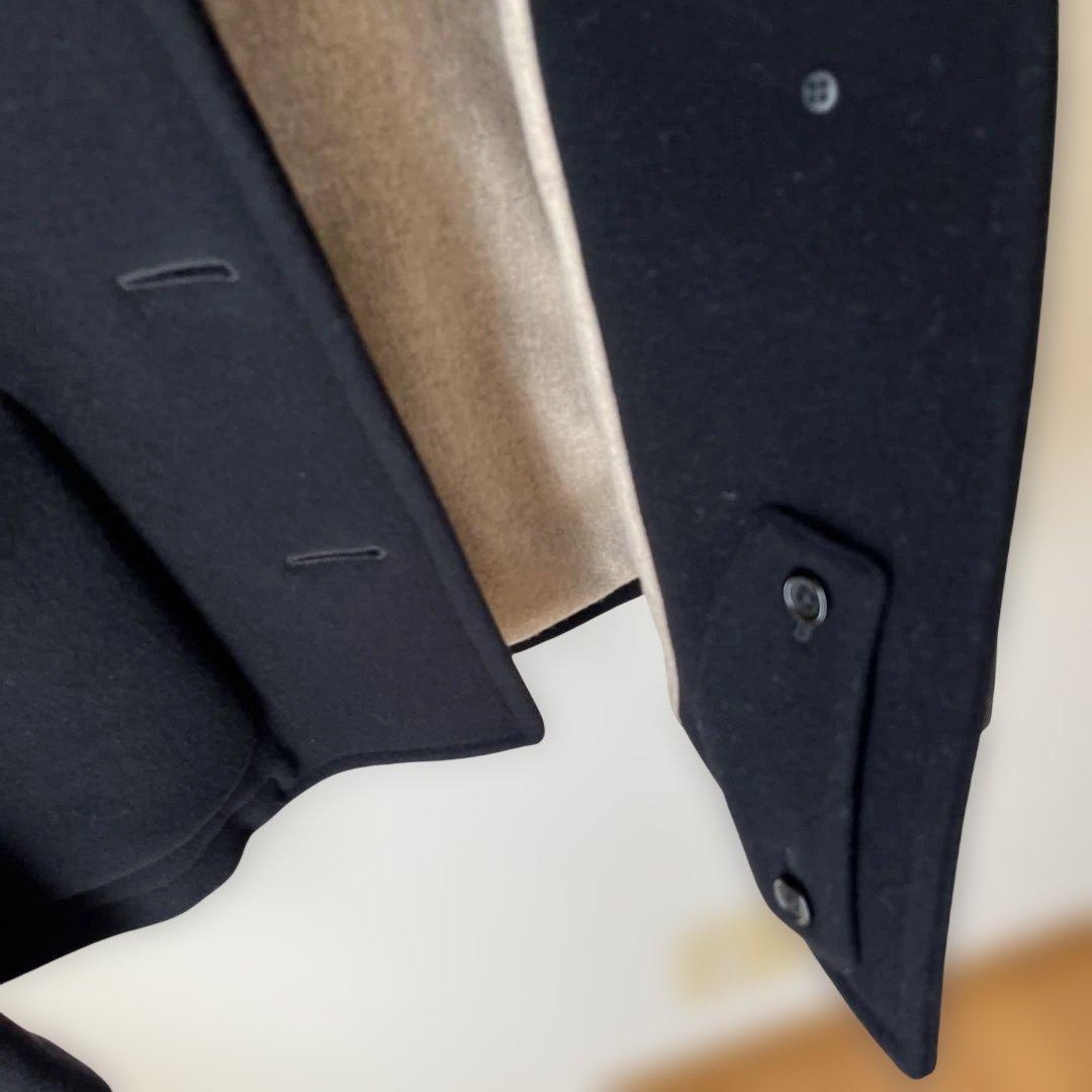 MARGARET HOWELL ブラック ウールピーコート