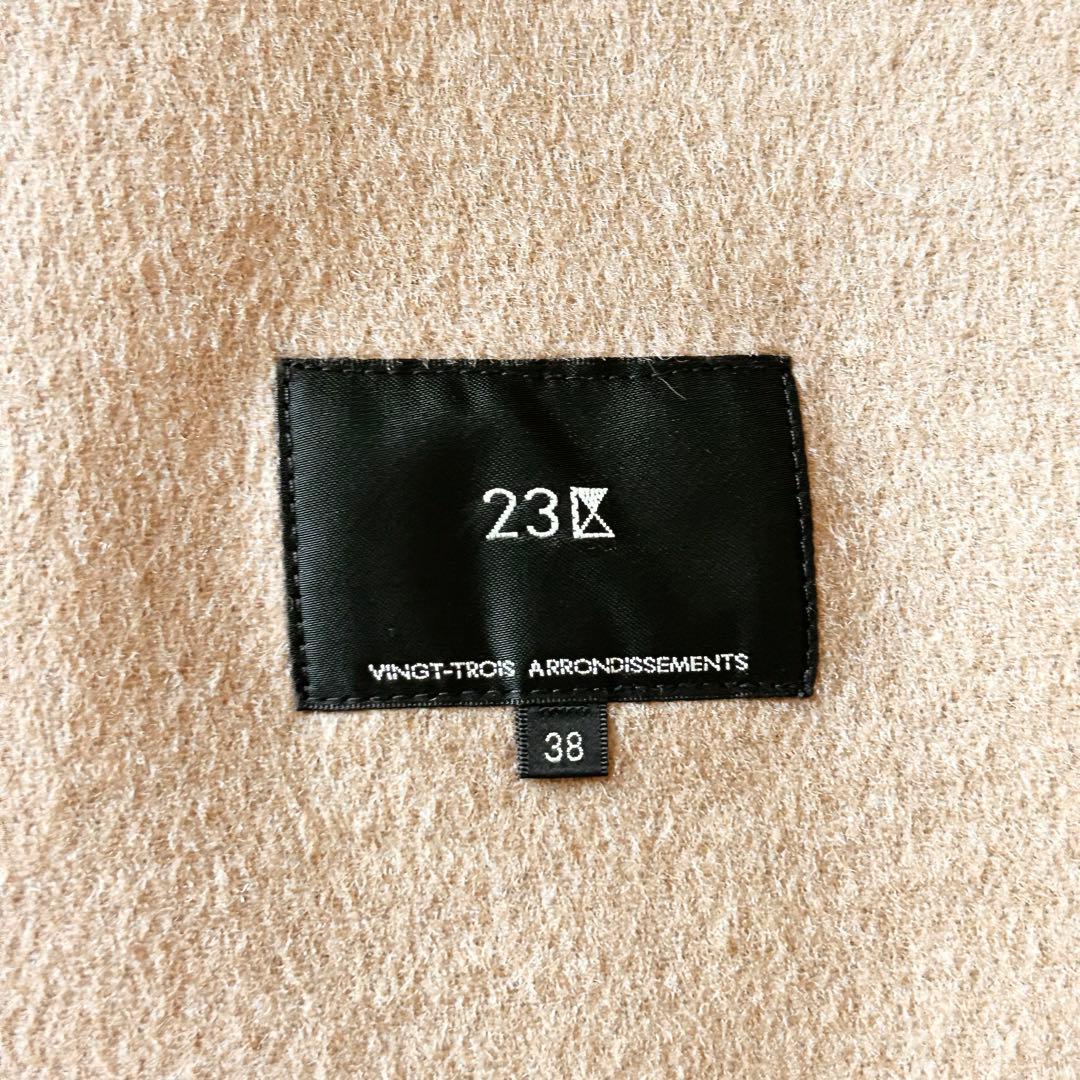 3043y美品 23区 24年 ライトリバーショートコート ベージュ ケープ風