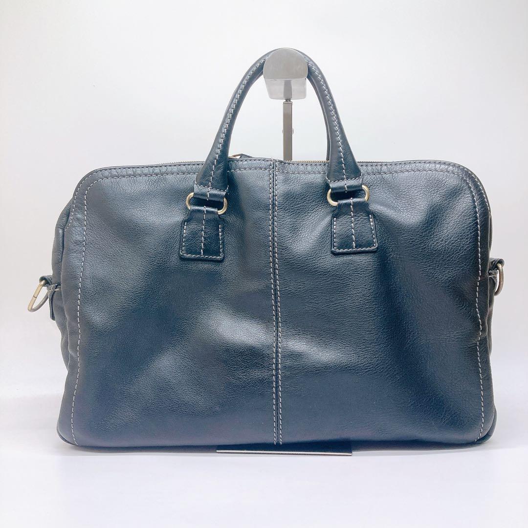 ✨良品✨土屋鞄 プローター　2wayビジネスバッグ オールレザー ブラック ロゴ