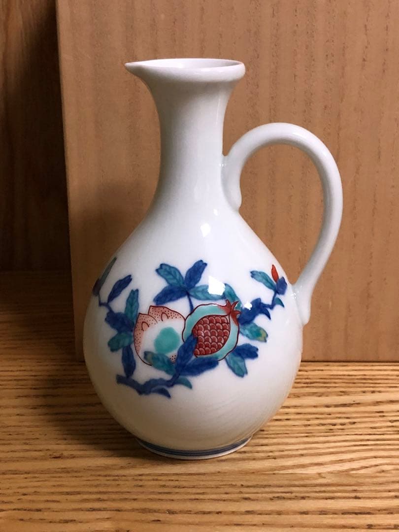 今泉　今右衛門窯　錦柘榴弦酒器　未使用品