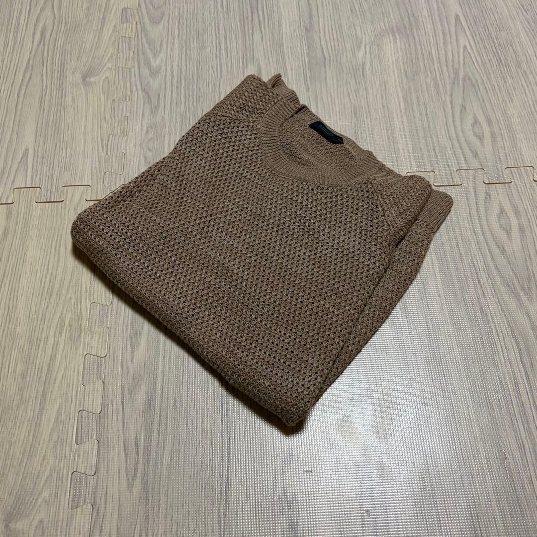 ザノーネ 綿麻混合ニット セーター 濃いめのベージュ サイズ50 スローウェア