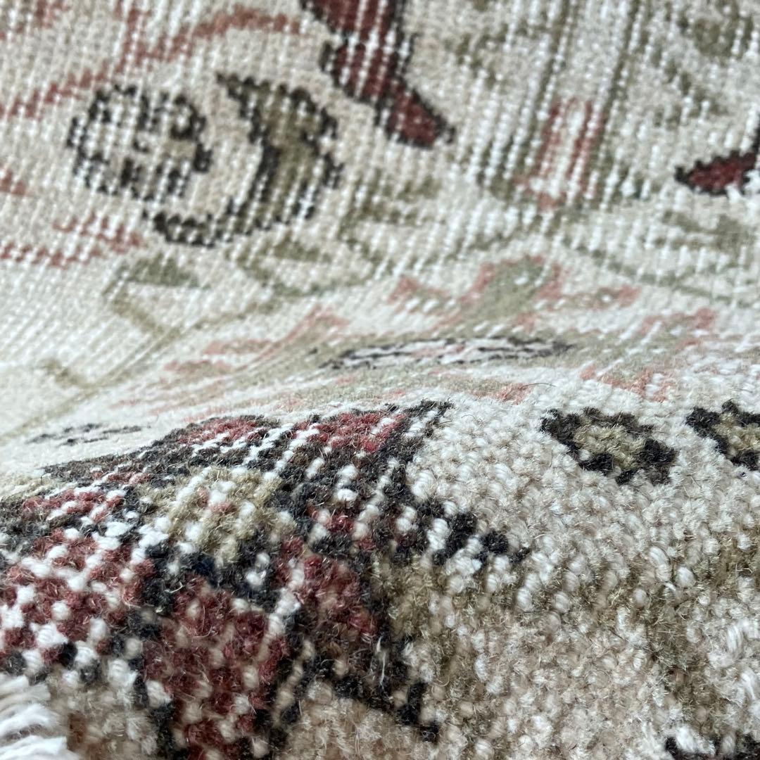 アールデコ調109×146✳︎モーブピンク　クローバー　トルコヴィンテージラグ