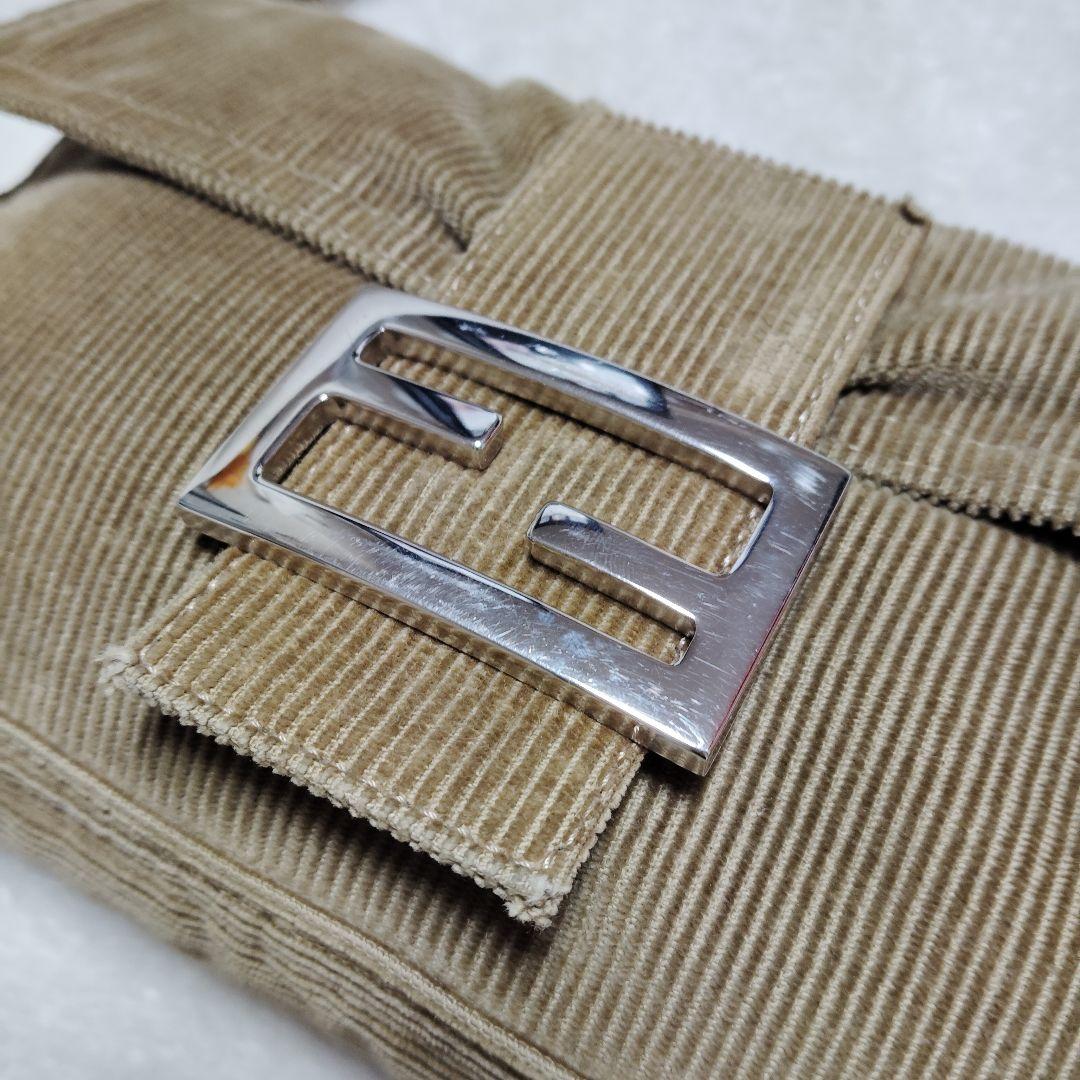 フェンディ　マンマバケット　ワンショルダーバッグ　コーデュロイ　美品　ベージュ