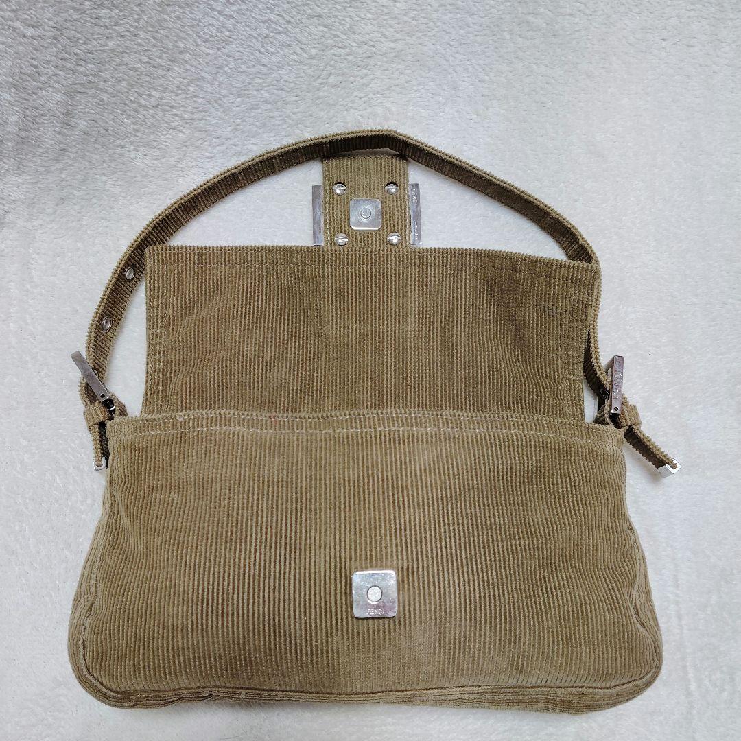 フェンディ　マンマバケット　ワンショルダーバッグ　コーデュロイ　美品　ベージュ