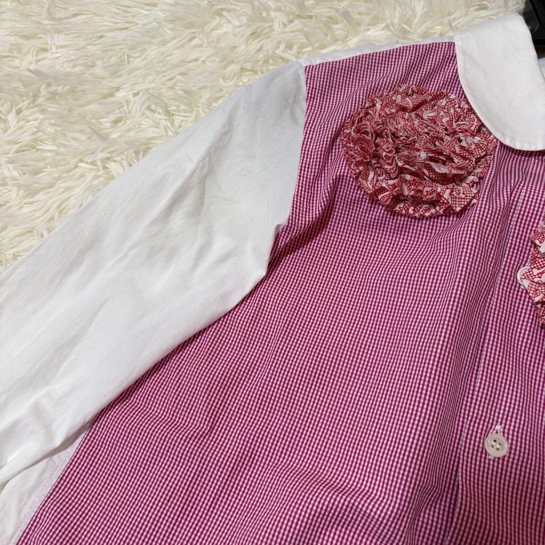 トリココムデギャルソン20SS 花柄 ラウンドカラーシャツ Sサイズ