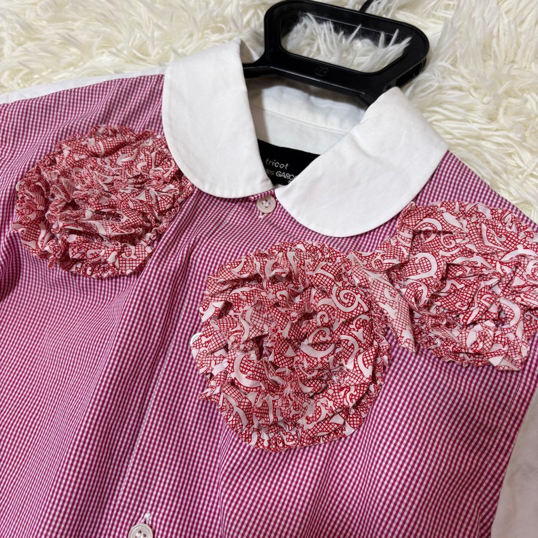 トリココムデギャルソン20SS 花柄 ラウンドカラーシャツ Sサイズ