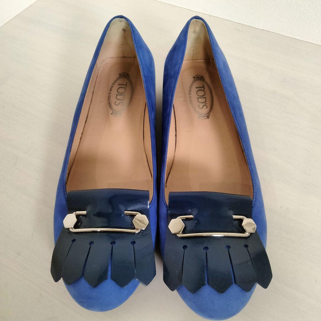 TOD'S トッズ パンプス フラット フリンジ ピン スエード 37