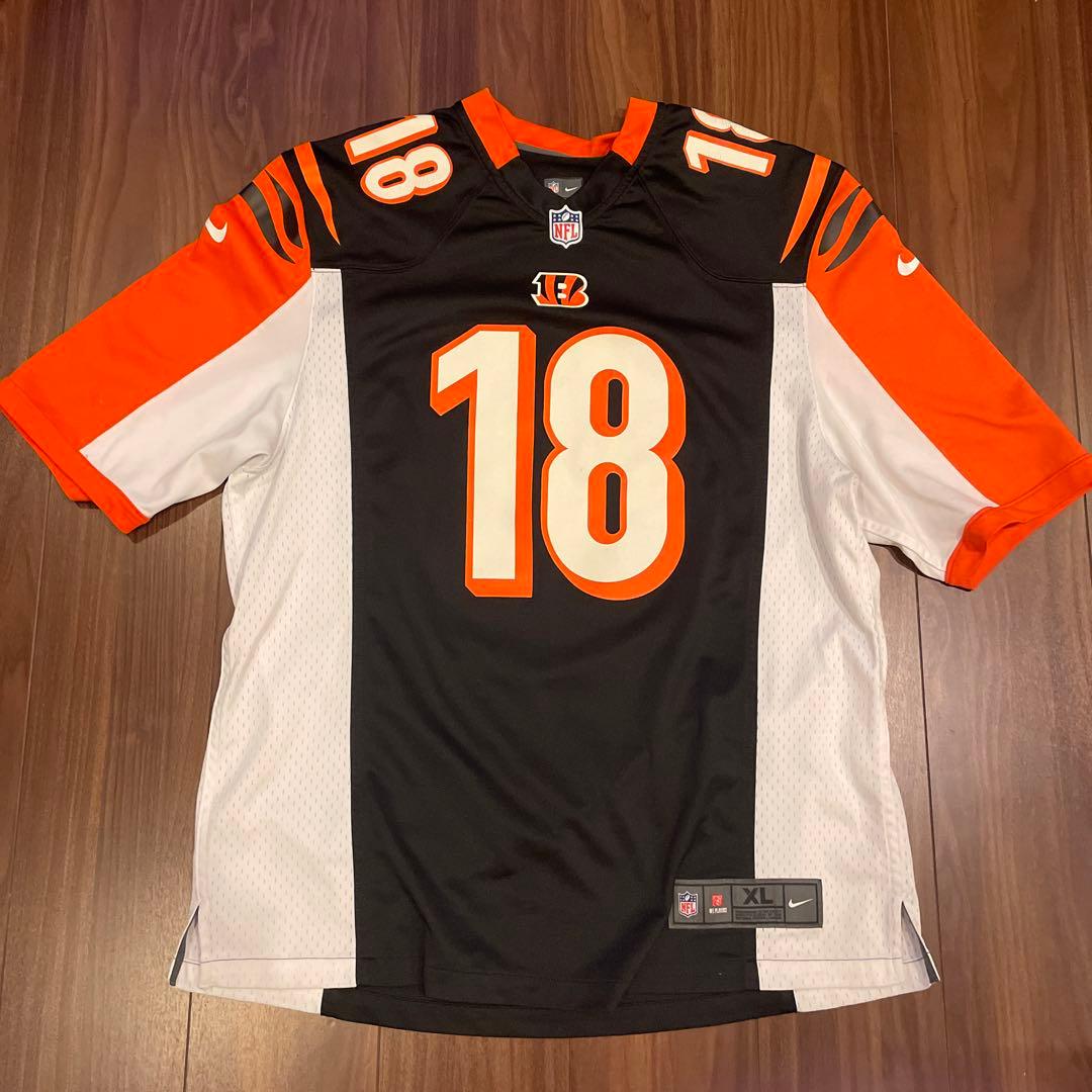 アメフトゲームシャツ　ベンガルズ 黒 オレンジ XLサイズ NFL 古着　y2k