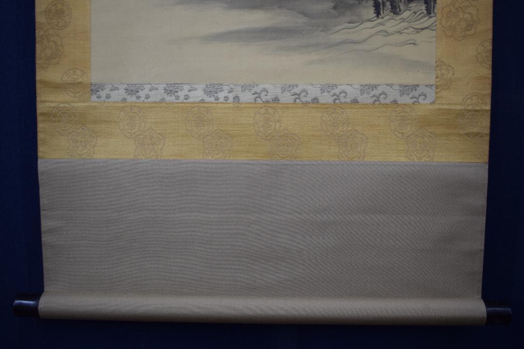 【真作】土佐光孚/山水高士人物図/東下り図/掛軸☆宝船☆Y-824　JM