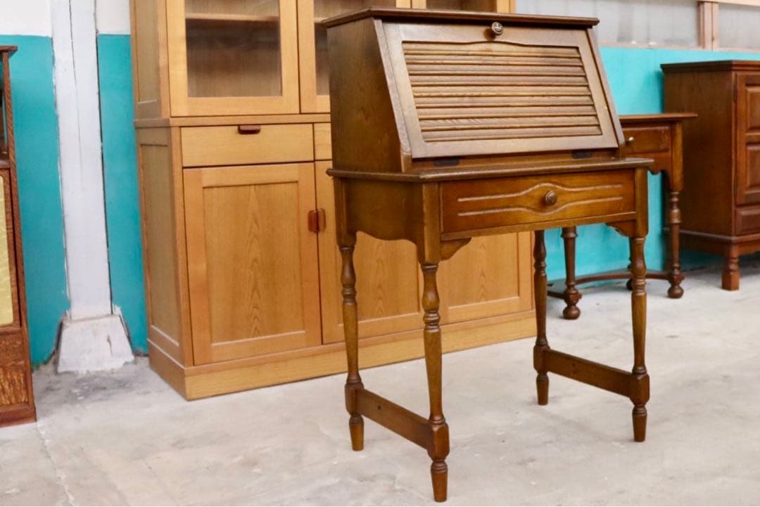 GMIS131○昭和レトロ アンティーク ライティングビューロー ライティングデ