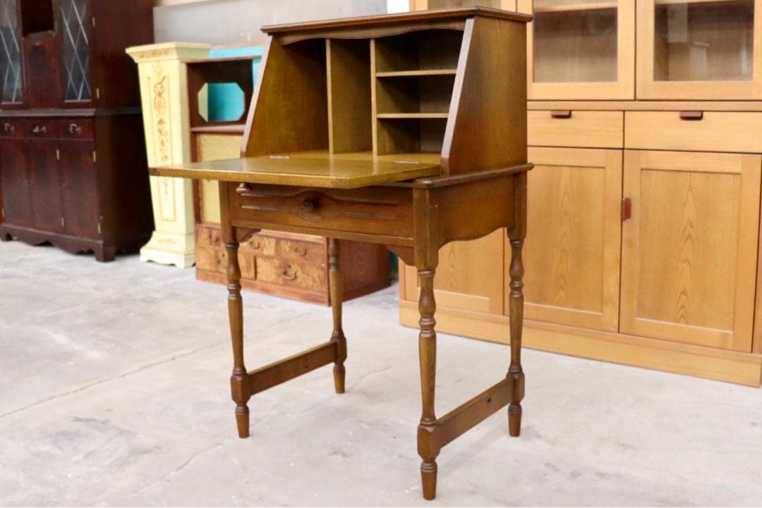 GMIS131○昭和レトロ アンティーク ライティングビューロー ライティングデ