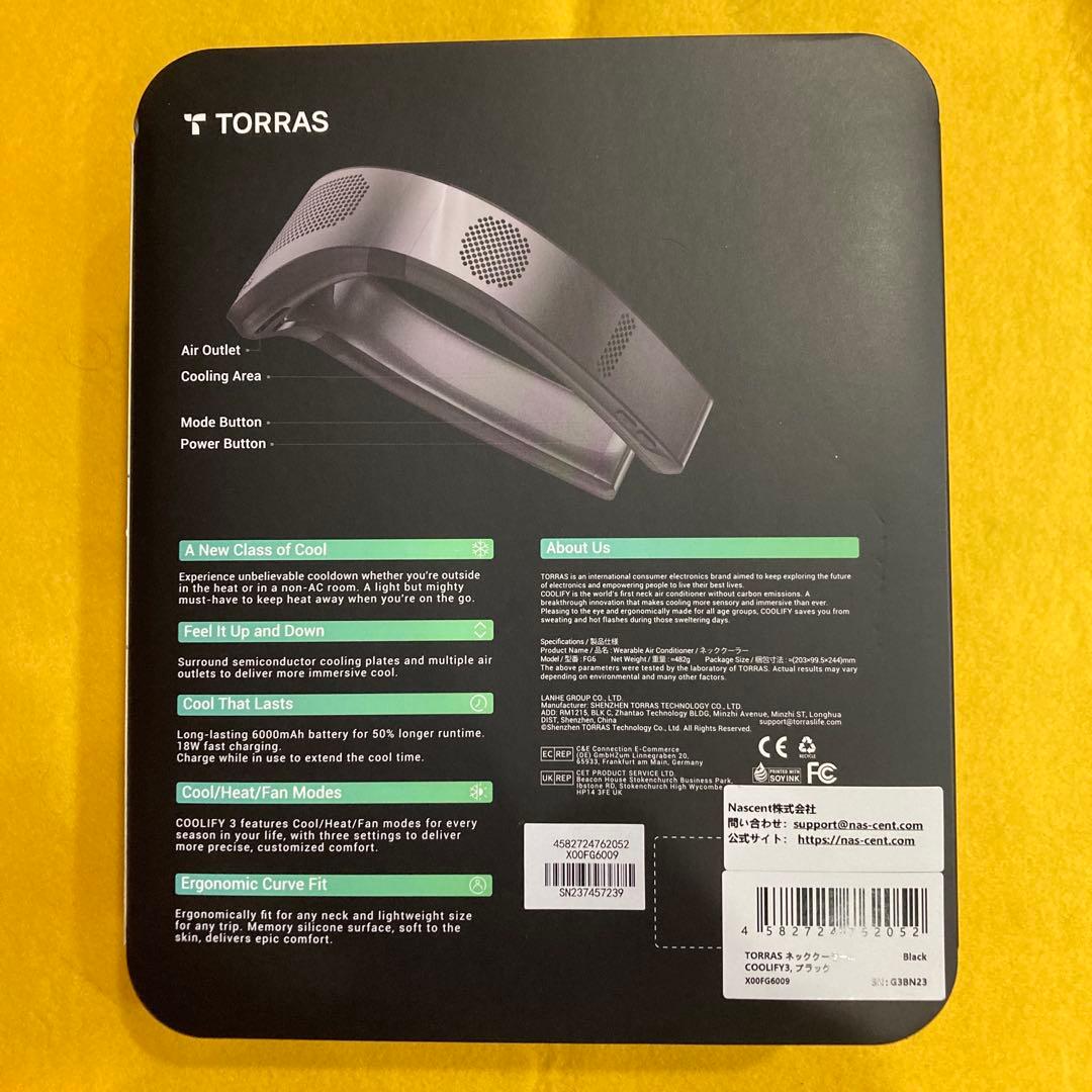 TORRAS COOLIFY 3 ウェアラブルエアコン　冷却&温風
