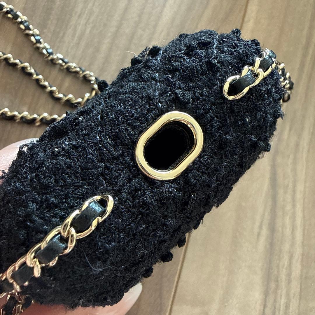 【美品】CHANEL チェーンストラップ付き マトラッセAirPodsケース