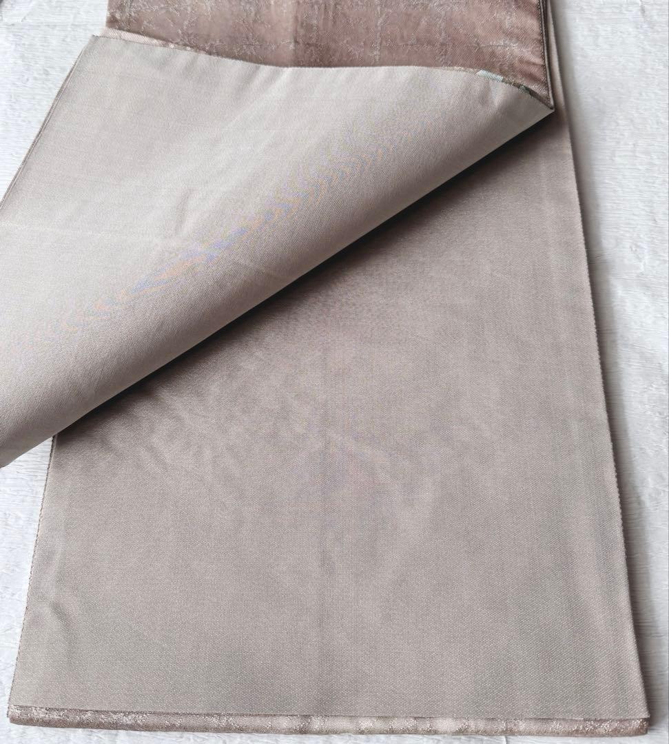 正絹　袋帯　六通柄　辻ヶ花　作家物　引箔　ペールピンク