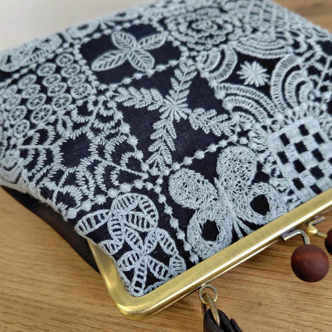 【専用】/フォレストタイルグレイ/木玉がま口革チョコ