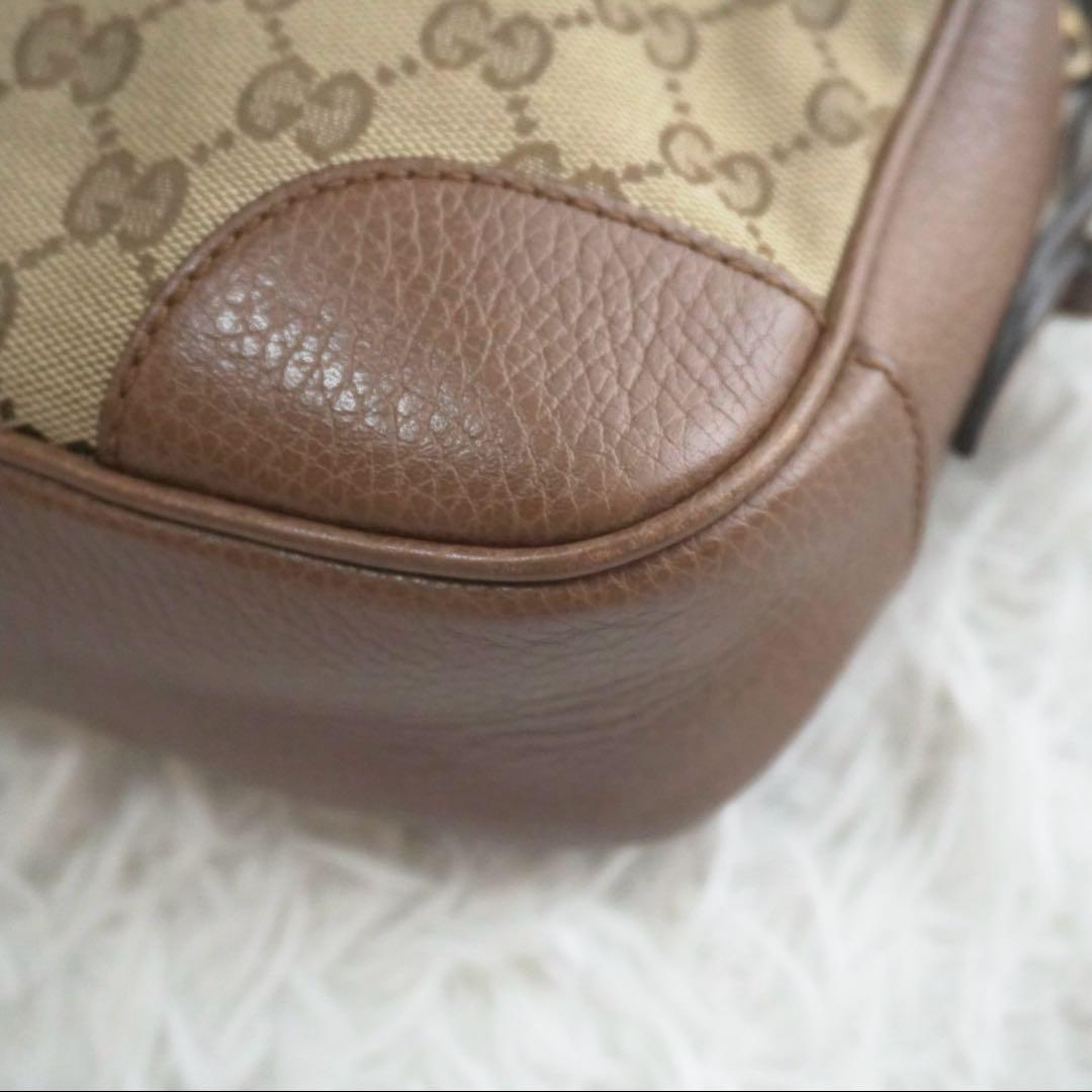 美品 グッチ GGキャンバス レザー ショルダーバッグ カメラバッグ