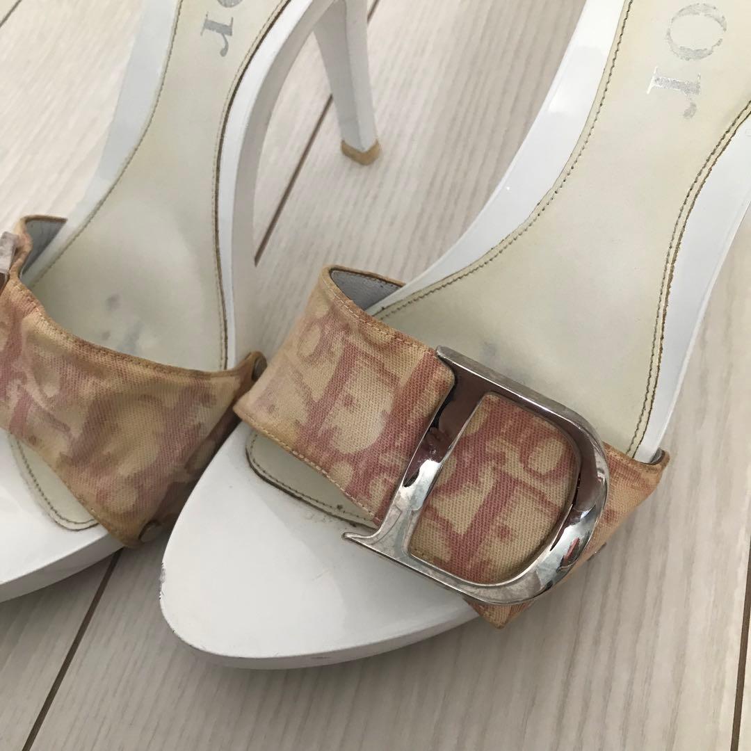 クリスチャンディオール ピンクトロッター ヒールサンダル 38