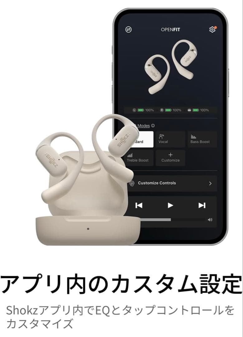 Shokz ワイヤレスイヤホン オープンイヤー型　OpenFit