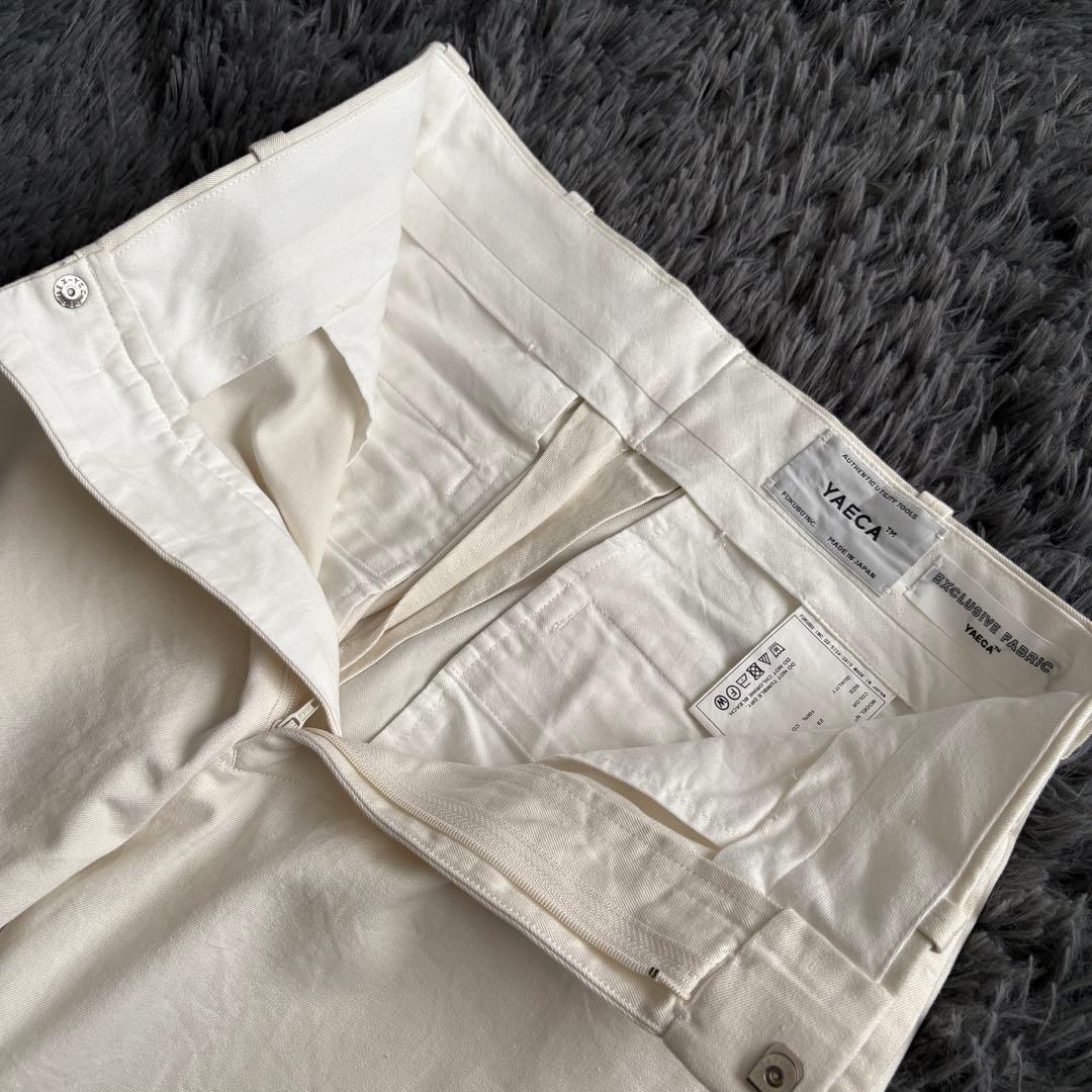 YAECA チノクロス ワイドテーパードパンツ 白29 上質コットン 日本製