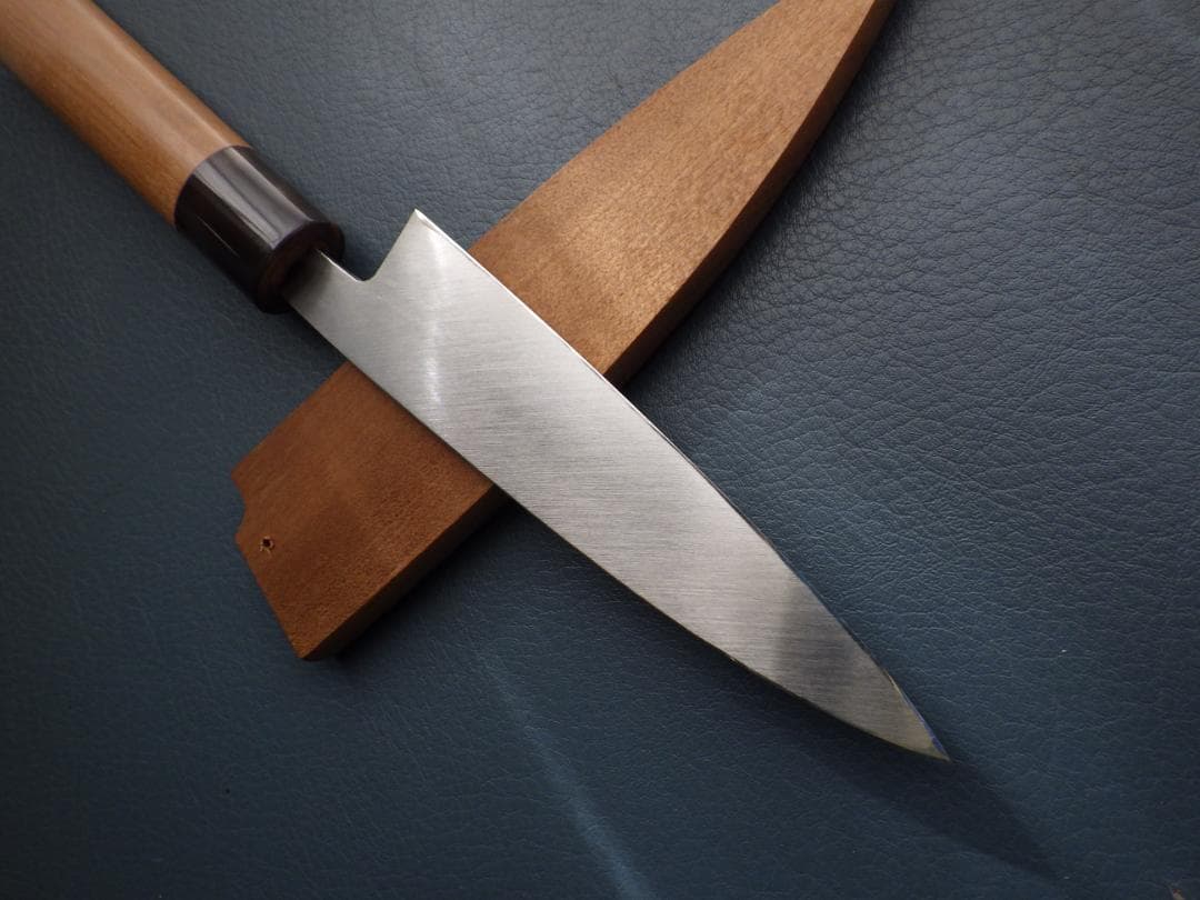 西*斗様 本水牛柄/別誂和包丁・鞘付属★和ペティナイフ★裏押し有り★188