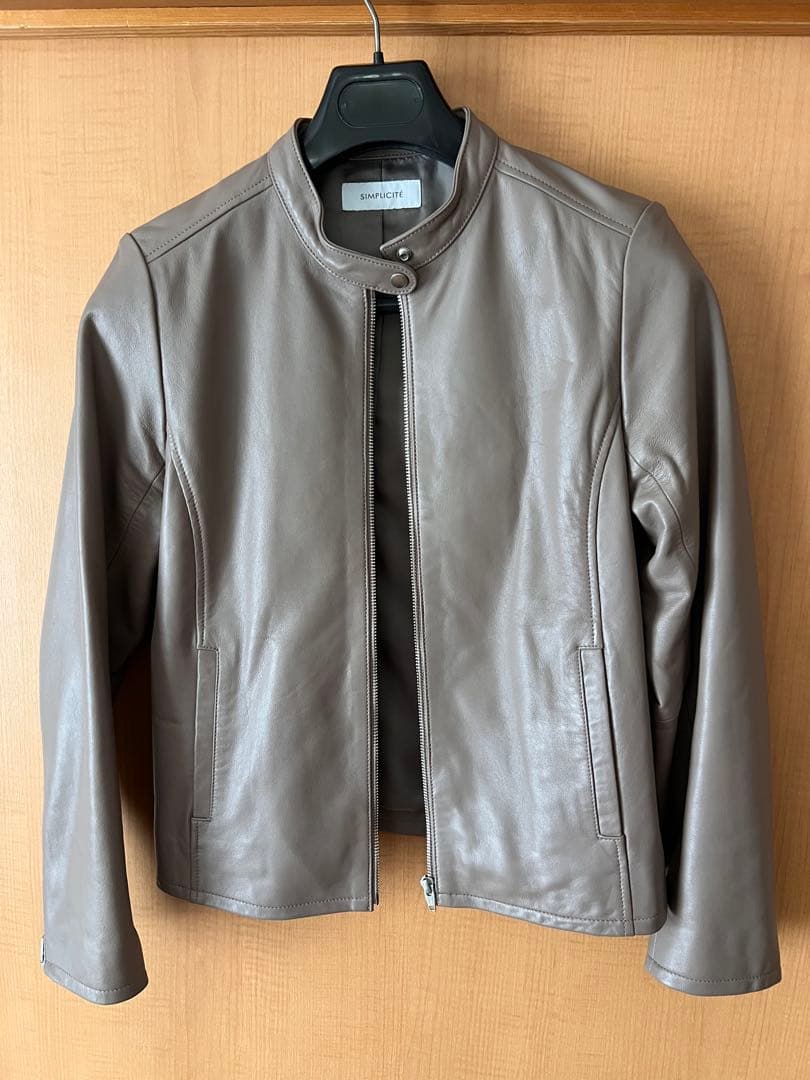 Simplicite レディースレザー シングルライダースジャケット
