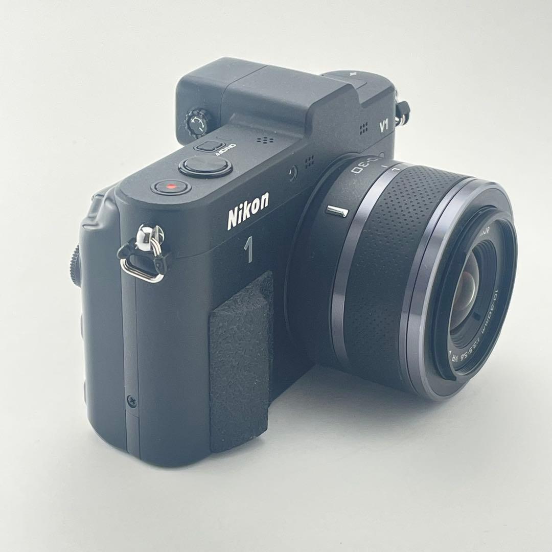 【ファインダー極上・返品保証】Nikon1 V1 ブラック 標準レンズキット