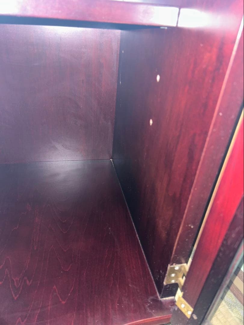 カリモク　コーナーキャビネット　アンティーク　古民家 家具　コーナーボード