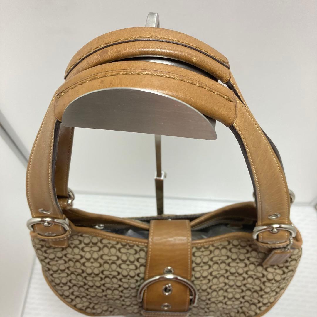 コーチ COACH ショルダーバッグ 7074 ミニシグネチャー　ベージュ　茶