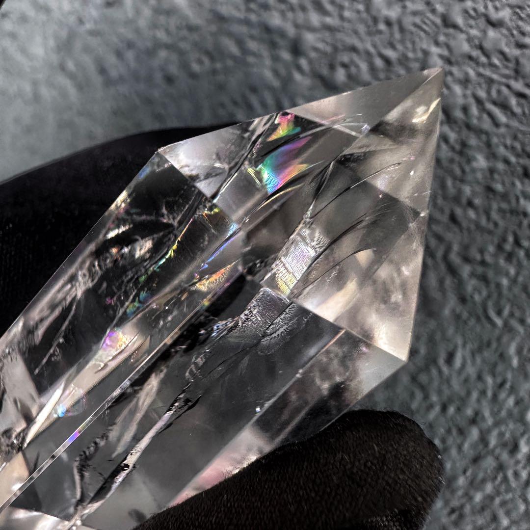 絶品❗アゼツライト☆レインボー☆ヒマラヤ水晶六角柱パワーストーン天然石A1265