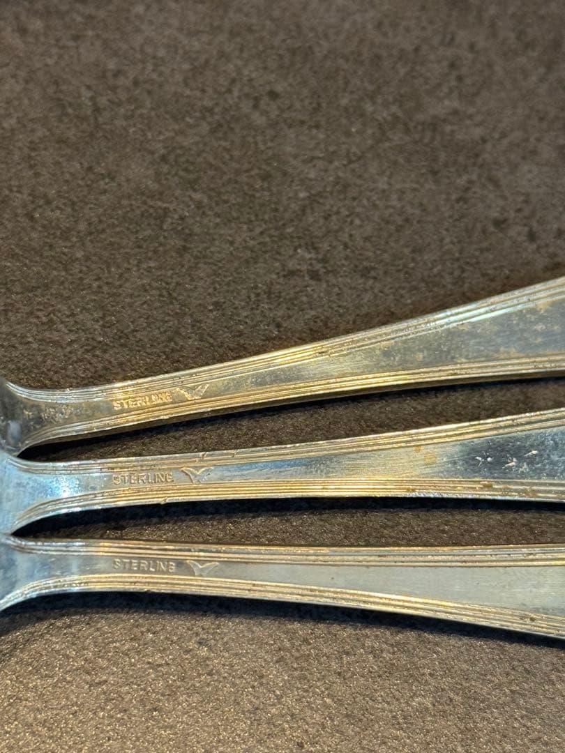 スターリングシルバー アンティークスプーン 3本セット