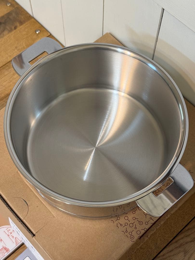 新品 CRISTEL 両手深鍋 L 18cm＋フラットガラス蓋つまみ付