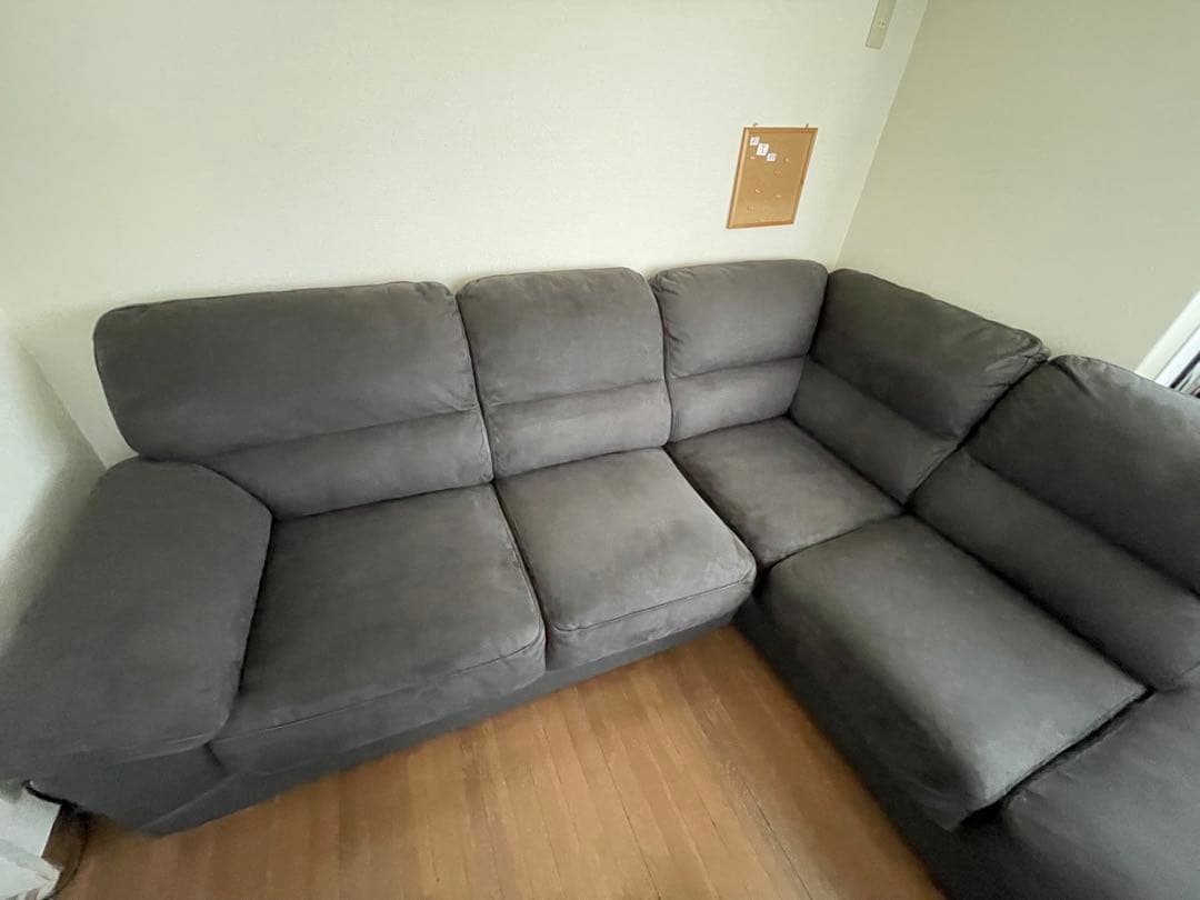 【最終値下げ】グレー L字型 コーナーソファ