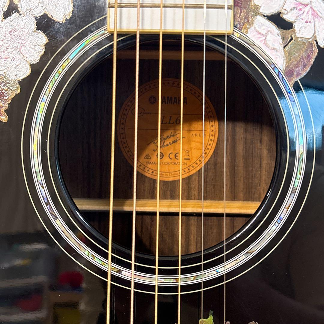 ✨唯一無二✨ ヤマハ LL6 A.R.E エレアコ ブラック 桜柄ペイント 美品