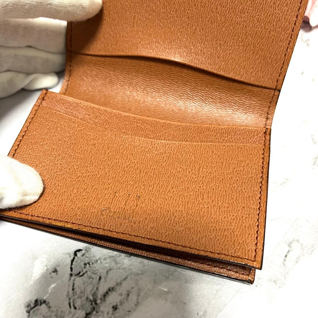 【極美品】ダンヒル 名刺入れ カードケース パスケース 本革 ブラウン