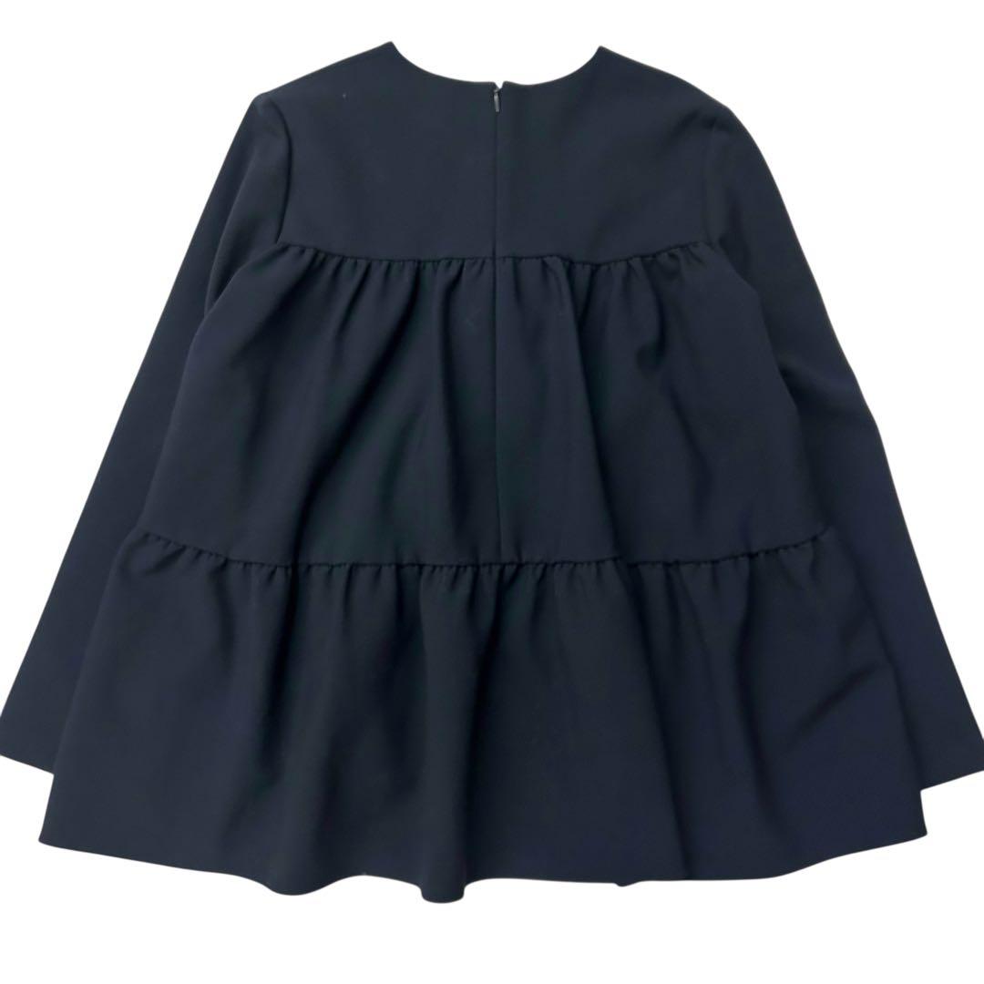 週末限定❣️未使用級✨YOKO CHAN バックティアード パールブラウス 38紺