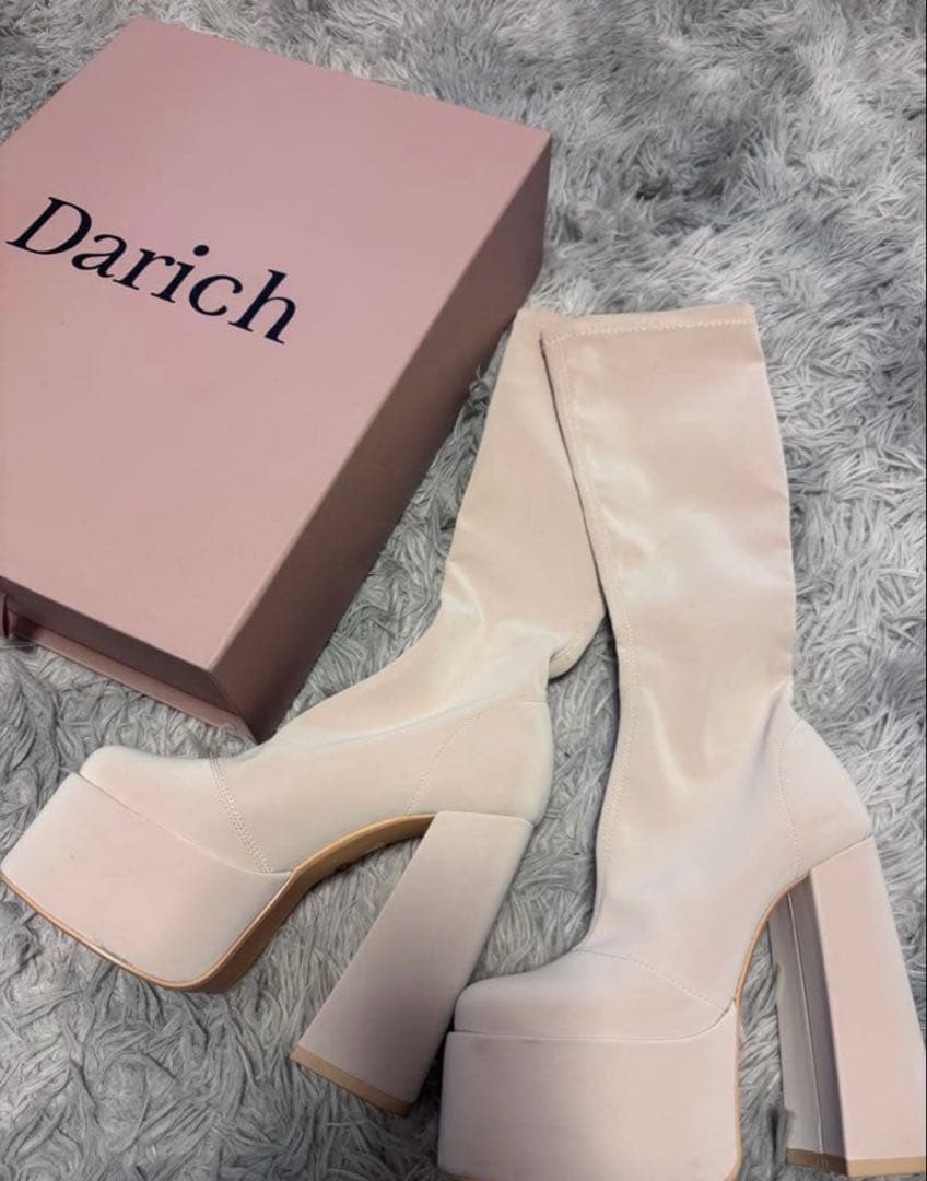 Darich ロングブーツ ストレッチブーツ ホワイトSサイズ